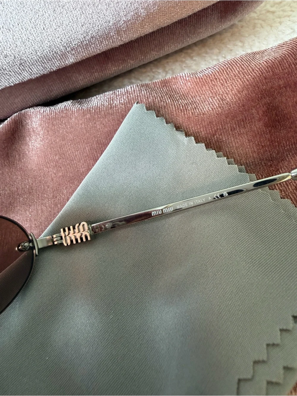 MIU MIU oval brown and silver sunglasses